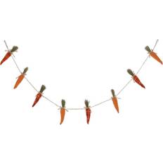 Orange Decorative Items GlitzHome Burlap Carrots Garland Orange/Red Easter Decoration 7.8"