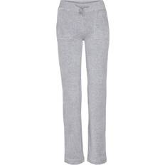 Juicy Couture Dame Bukser Juicy Couture Del Ray Classic Velour Pant - Light Grey Marl