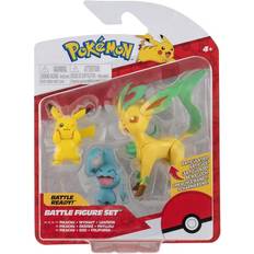 Leker Pokémon Pikachu Wynaut Leafeon Battle Figure 3-pack