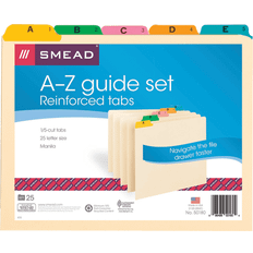 Manila A To Z File Guides With Color Tabs, Letter