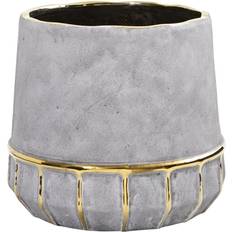 Nearly Natural Pots Nearly Natural 8" Regal Stone Planter with Gold