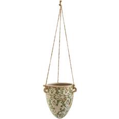 Nearly Natural Pots & Planters Nearly Natural Green Tuscan Hanging Ceramic Scroll Planter