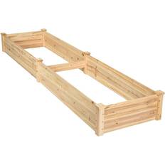 Outdoor Planter Boxes Costway 97 L W H Natural Wood Rectangular Raised Bed Vegetable Flowers Plants Planter