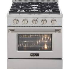 Silver dual fuel cooker Kucht 30-in Deep Recessed Silver, Blue