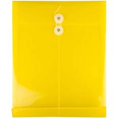 Jam Paper Envelopes & Mailers Jam Paper Plastic Envelopes 9.8x11.8 Yellow 12/Pack Button String Letter Open End