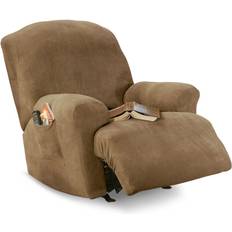 Brown Loose Sofa Covers Sure Fit Stretch Recliner Loose Sofa Cover Brown, Beige