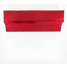 Jam Paper A9 Foil Lined Invitation Envelopes, 5.75 x 8.75, White with Red Foil, 50/Pack 76798I