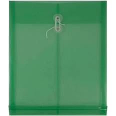 Jam Paper Envelopes & Mailing Supplies Jam Paper Plastic Envelopes 9.8x11.8 12/Pack Green Button String Letter Open End