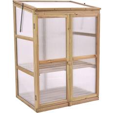 Greenhouses Goplus 22.5 30.0 Garden Portable Wooden Green House with Cold Frame Raised Plants Shelves Protection