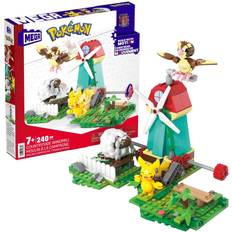 Plastikspielzeug Bauklötze Mega Pokemon Kids Building Toys, Countryside Windmill With Buildable Pikachu, Pidgey And Wooloo Action Figures And Motion Brick for Movement