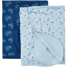 Pippi Unisex baby 2-pack filt lämplig för lindning, lek och skydd, badklädesset, flerfärgad (Estate Blue 722) (tillverkarens storlek:70 x 70) Flerfärgad (estate Blue 722) En Storlek
