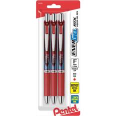 Pentel EnerGel RTX Gel Pen (0.5 mm) Needle Tip Red Ink 3 Pack • Price »