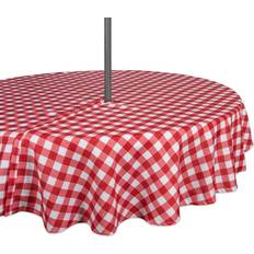Tablecloths DII Check 52" Round Tablecloth Red