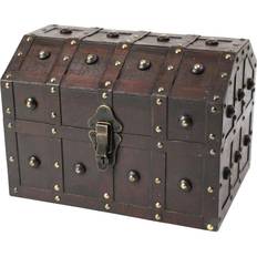 Vintiquewise Vintage Caribbean Pirate Chest with Nailed Storage Box