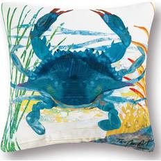 C&F Home Crab Coastal Premium Color Complete Decoration Pillows Natural, Blue