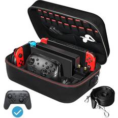 PlayStation 5 Protection & Storage Ivoler Nintendo Switch Travel Hard 18 Games for Storage Case Black