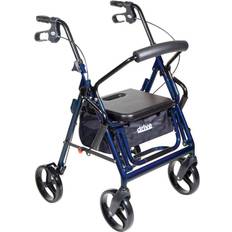 Drive Medical Duet Transport Wheelchair Rollator Walker, Blue