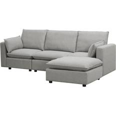 Living room sofa set DEEF Sectional L Shape Grey Sofa 100.4" 4 Seater