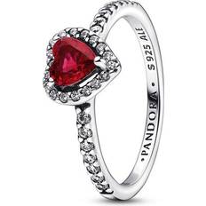 Elevated Heart Ring - Silver/Red/Transparent