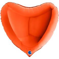 Folieballon Stort Hjerte Orange 91 cm