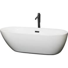 Corner Bathtubs Wyndham Collection Melissa 32.5-in W 70.75-in L with Matte Trim Acrylic Oval Center