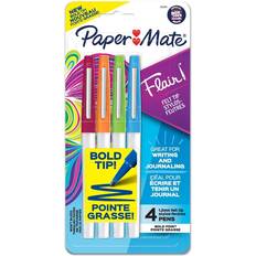 Paper Mate Flair Felt Tip Pens, Bold Tip (1.2 mm) Assorted Colors, 4 Count