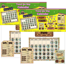 Wooden Blocks Teacher Created Resources Travel the Map Calendar Bulletin Board Set 2 Sets