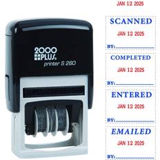 2000 PLUS 038931 Message Date Stamp,Blue/Red,12,Plastic
