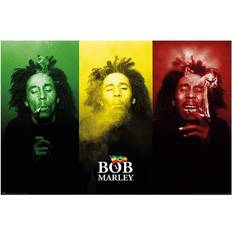 Gelb Plakate & Poster Pyramid International Bob Marley Tricolour Smoke