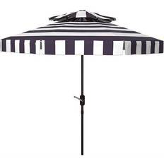 Parasols Safavieh 9-ft Navy/White Crank Garden Umbrella