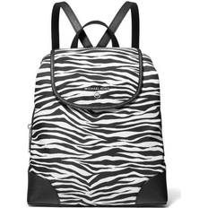 Bags Michael Kors Raven Medium Black White Leather Backpack