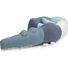 Blå Puter Sebra Sleepy Croc Knitted Mini Cushion 9x100cm