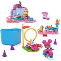 Mega Bloks Barbies Spielzeuge Mega Bloks Barbie Girls' Toy Building Sets Barbie Color Reveal Train 'n Wash Pets Toy Set