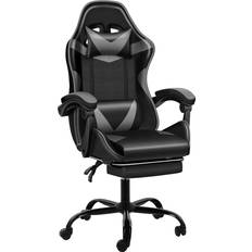 Senior Gaming Chairs Yssoa Adjustable High Back Gaming Chair - Black/Grey