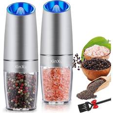 HexMill Salt Grinder - Fast, Heavy-Duty Salt Mill with Unique Burr Grinder,  Ten Grind Settings, Button-Enabled with Quick-Release Cap 