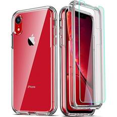 Coolqo Silicone Case with Tempered Glass for iPhone XR