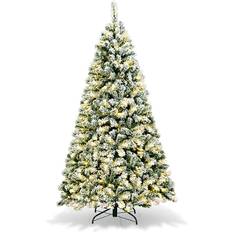 With Lighting Christmas Tree Stands Goplus Artificial Snowy Christmas Tree Stand 39.6" 39.6"
