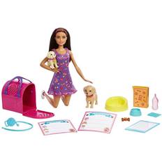 Barbie Dolls & Doll Houses Barbie Adopt Puppets Purple Dress Doll Golden Golden