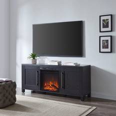 Camden&Wells Chabot Log Fireplace TV Stand for Most TVs up to 65" Black Grain