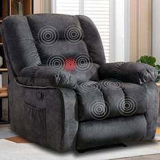 Massage Products ANJHOME Overstuffed Massage Recliner Chairs with Heat & Vibration