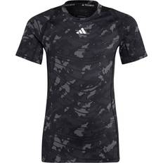 Camouflage Kinderbekleidung adidas Aeroready Techfit Camo Printed T-shirt - Grey Five/Carbon/Black/White (HR6262)