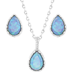 Blue Jewelry Sets Montana Silversmiths Captivating Teardrop Jewelry Set -Silver/Blue
