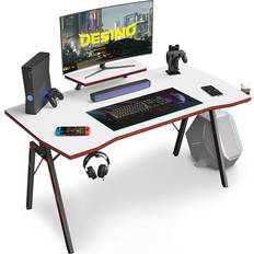 Desino Computer Gaming Desk - White/Red