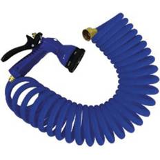 Hoses Whitecap 15' Blue Coiled w/Nozzle & 3/4" Male/Female Brass Fittings