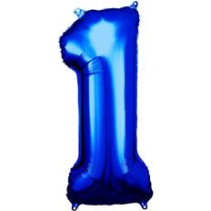 Folienballons Amscan foil balloon 33 x 86 cm number 1 blue