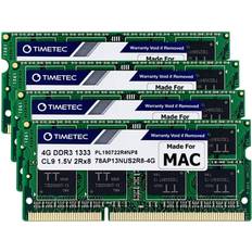 RAM Memory TIMETEC Hynix IC 16GB KIT(4x4GB) Compatible for Apple Mid 2010/2011 iMac 21.5/27 inch DDR3 1333MHz PC3-10600 CL9 204-Pin SODIMM Upgrade for iMac