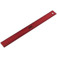 Jam Paper Stainless Steel Ruler 12 Ruler with Skid Cork Backing Red Metallic Sold Individually