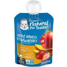 Gerber 3.5 Fl. Smart Flow Toddler Pouches With Apple Mango Strawberry