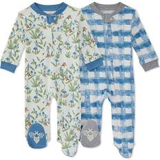 Burt's Bees Baby Baby Nests & Blankets Burt's Bees Baby Size 3-6M 2-Pack Loose Fit With My Gnomies Sleep & Play Footies Ivory/blue Ivory 3-6 Months