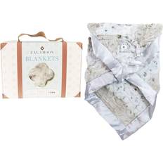 Zalamoon Plush Luxie Pocket Blanket With Pocket Holder For Pacifier Or Toy In Snow Leopard White 20" X 20"